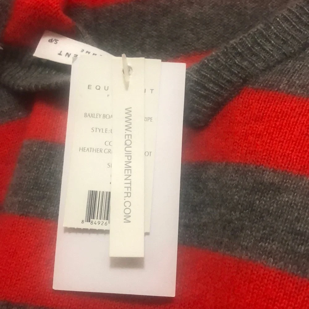 NWT $318 Equipment ~Reversible~ Striped Cashmere Sweater in size Small!